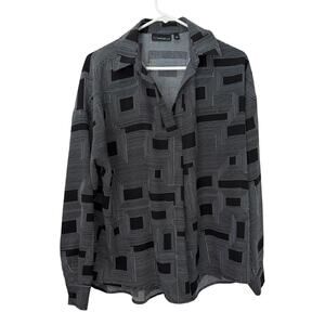 Raffaella Women's Black & White Geometric Blouse – Size L